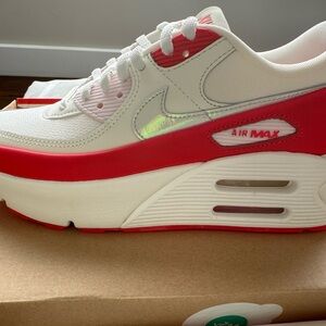 Nike Air Max Cream and Red Sneakers